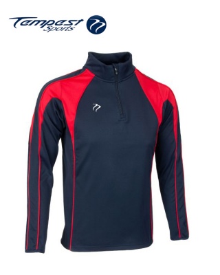 Navy Red Half Zip Midlayer